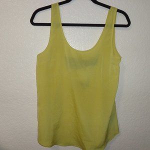 PJK YELLOW SLEEVELESS TOP WITH BLACK LEATHER BAND